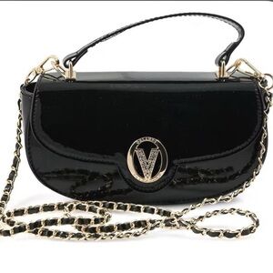 Valentino Orlandi Black and Gold Chain Bag